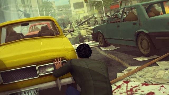 You have to wait here until the soldiers have to reload their guns. - Chapter 16: Black Friday - Walkthrough - 1979 Revolution: Black Friday - Game Guide and Walkthrough