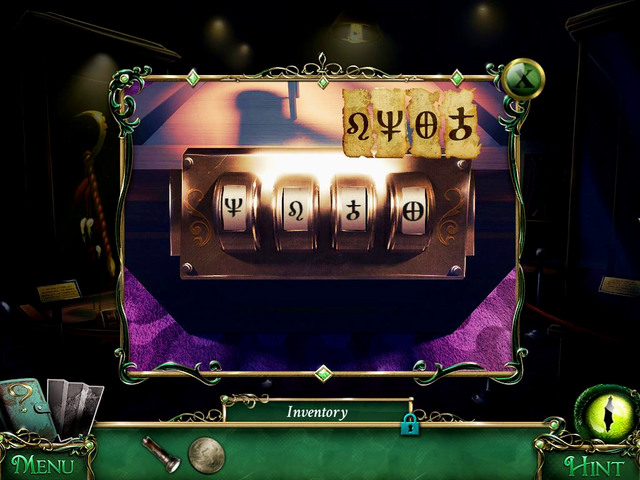 Having all code parts, approach the showcase on left in Exhibition, where you have to transmit the code onto a mechanism - Museum - Main storyline - 9 Clues: The Secret of Serpent Creek - Game Guide and Walkthrough