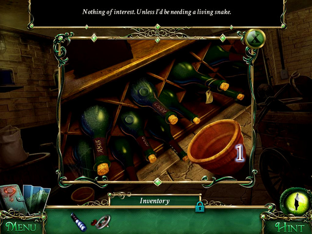 Turn on Flashlight and then push a light switch on right side of stairs - Mansion - Main storyline - 9 Clues: The Secret of Serpent Creek - Game Guide and Walkthrough