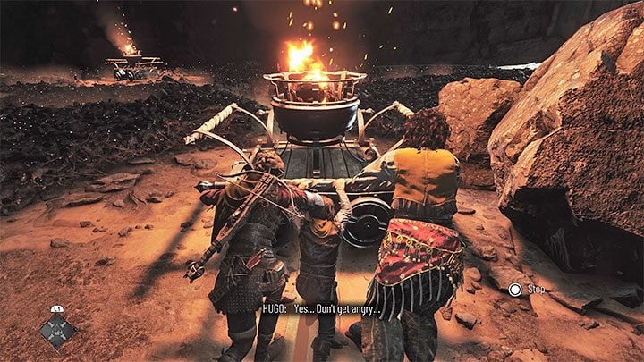 Once again, start pushing the right cart (the one you've used to get a collectible before) - Plague Tale Requiem: Chapter 11, Explore the underground area - walkthrough - Chapter 11 - The Cradle of Centuries - A Plague Tale Requiem Guide, Walkthrough