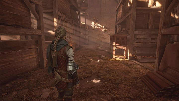 You'll find this secret while examining the barn inside the fort (the one with a hanging ballista) - Plague Tale Requiem: Chapter 3 (A Burden of Blood) - list of secrets - Hugo Herbarium and Souvenirs - A Plague Tale Requiem Guide, Walkthrough