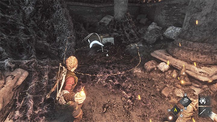 The obstacle will be removed and you can resume pushing the cart - A Plague Tale Requiem: Chapter 11, Open the gate - walkthrough - Chapter 11 - The Cradle of Centuries - A Plague Tale Requiem Guide, Walkthrough