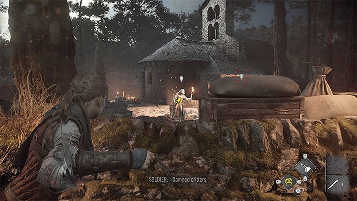 You will get near an abandoned church - the area is patrolled by new enemies - Plague Tale Requiem: Chapter 3, Find and rescue Lucas - walkthrough - Chapter 3 - A Burden of Blood - A Plague Tale Requiem Guide, Walkthrough