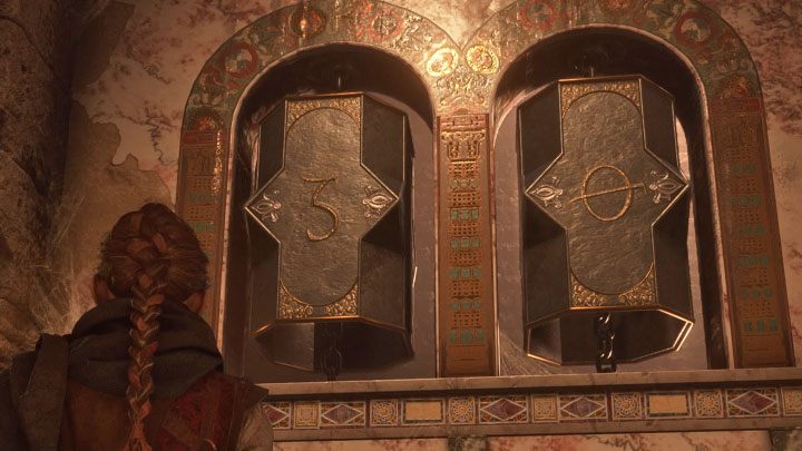 The picture above shows the correct left symbols - Plague Tale Requiem: Chapter 2, Exit the arenas underground - walkthrough - Chapter 2 - Newcomers - A Plague Tale Requiem Guide, Walkthrough
