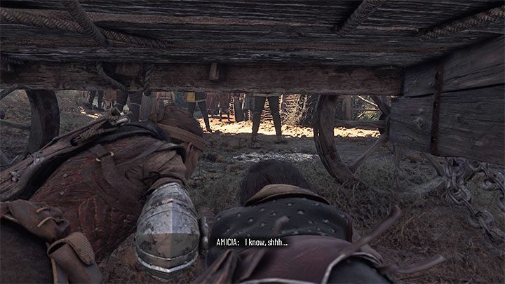 You don't need to worry about being suddenly detected, Follow Perreux, who'll try to safely lead you out of the camp - Plague Tale Requiem: Chapter 6, Find a way towards the coast - walkthrough - Chapter 6 - Leaving All Behind - A Plague Tale Requiem Guide, Walkthrough