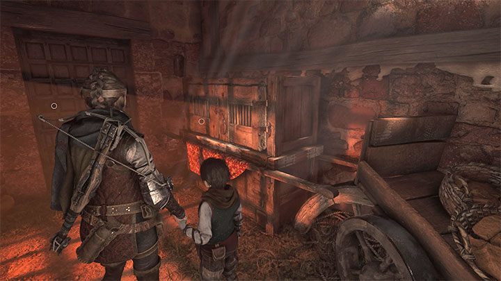 In the room where you've started exploring the building you can crouch and get through a small hole - Plague Tale Requiem: Chapter 6, Find a way towards the coast - walkthrough - Chapter 6 - Leaving All Behind - A Plague Tale Requiem Guide, Walkthrough