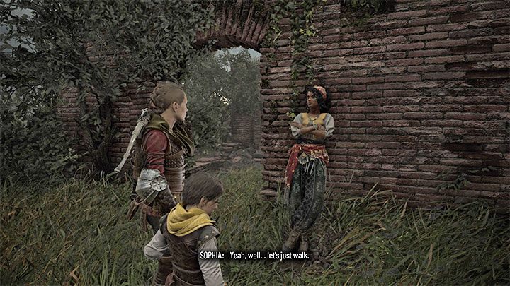 You need to reach the ruins where Sophia is standing leaning against the wall - this is shown in the screenshot above - Plague Tale Requiem: Chapter 10 (Bloodline) - list of secrets - Hugo Herbarium and Souvenirs - A Plague Tale Requiem Guide, Walkthrough