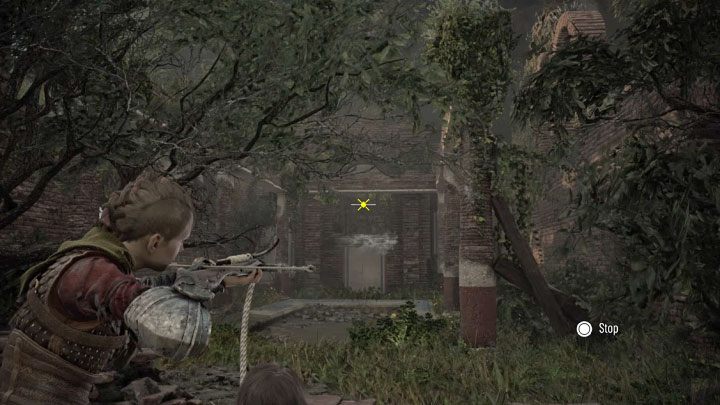 aim it at the hook visible in the distance - Plague Tale Requiem: Chapter 10 (Bloodline) - list of secrets - Hugo Herbarium and Souvenirs - A Plague Tale Requiem Guide, Walkthrough