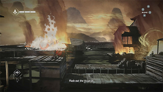 Eliminate the guards with quick slide kills - Consequences - walkthrough for sequence 5 - Walkthrough - Assassins Creed Chronicles: China - Game Guide and Walkthrough