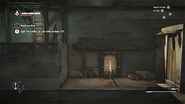 By moving right you will reach the territory with fourth candle - The Search - walkthrough for sequence 6 - Walkthrough - Assassins Creed Chronicles: China - Game Guide and Walkthrough