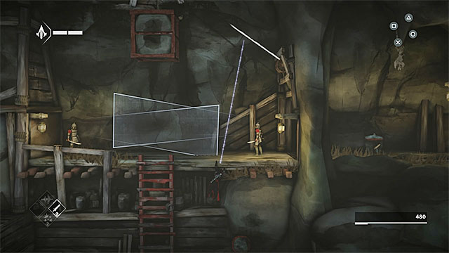 Make few steps to the right and use the closest ladder to reach third Animus data fragment - The Return - walkthrough for sequence 2 - Walkthrough - Assassins Creed Chronicles: China - Game Guide and Walkthrough