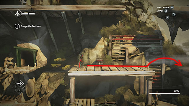 You must get to the larger ledge and then go right to the secret item - The Return - walkthrough for sequence 2 - Walkthrough - Assassins Creed Chronicles: China - Game Guide and Walkthrough