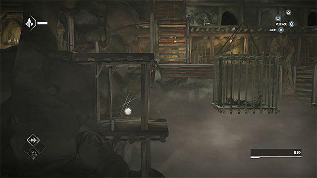 Lower yourself to the bottom platform after you reach the prison - Shards in sequence 1 - The Escape - Animus shards - Assassins Creed Chronicles: China - Game Guide and Walkthrough