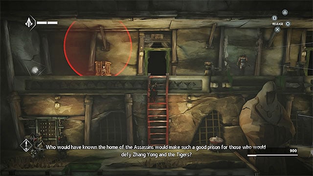 Secret is on the left from the dog cage - Shards in sequence 2 - The return - Animus shards - Assassins Creed Chronicles: China - Game Guide and Walkthrough
