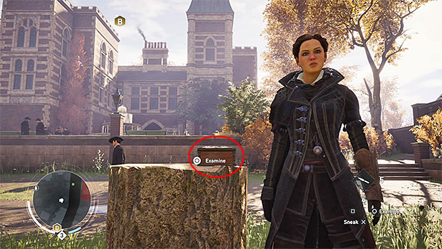 The Music Box is lying on the tree trunk, near the fountain. - Lambeth | Secrets of London - Secrets of London - Assassins Creed: Syndicate Game Guide & Walkthrough
