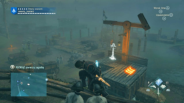 The first solution is a bit ahead, on the quay, on the platform next to the Chappe tower - Side quests | Invalides map in AC Unity - Invalides - Assassins Creed: Unity Game Guide & Walkthrough