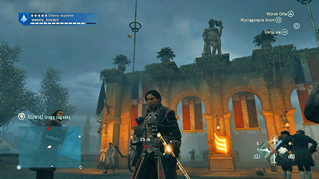 The second solution is on the arch in the Northern part of Champs-de-Mars, from the side of the beach - Side quests | Invalides map in AC Unity - Invalides - Assassins Creed: Unity Game Guide & Walkthrough