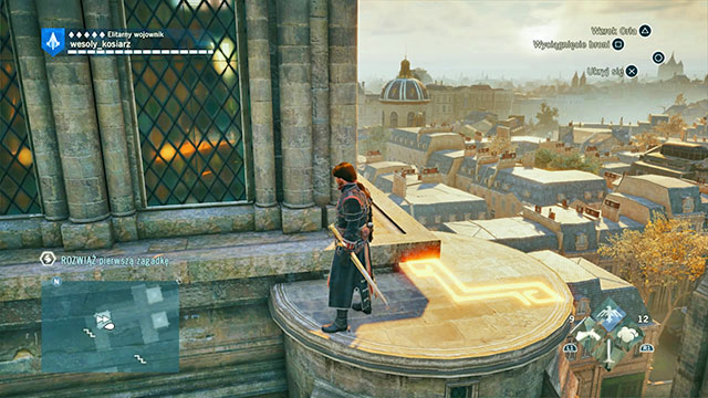 The first solution is on the roof of the local church, atop the tower worked into the main tower - Side quests | Faubourg Saint-Germain map in AC Unity - Faubourg Saint-Germain - Assassins Creed: Unity Game Guide & Walkthrough