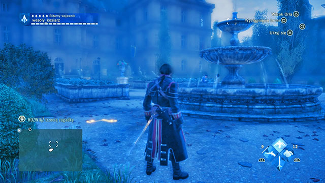 The third solution is in the palace gardens, on the ground, next to the fountain - Side quests | Faubourg Saint-Germain map in AC Unity - Faubourg Saint-Germain - Assassins Creed: Unity Game Guide & Walkthrough
