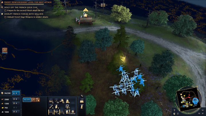 Hide Willikin and his comrades between the trees by the road leading to the French army - Age of Empires 4: The Siege of Dover (The Normans) - walkthrough - The Normans - Age of Empires 4 Guide