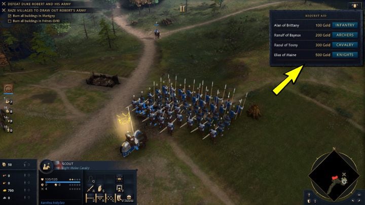 At the beginning of the mission, you have to destroy two nearby villages - Age of Empires 4: The Battle of Tinchebray (The Normans) - walkthrough - The Normans - Age of Empires 4 Guide