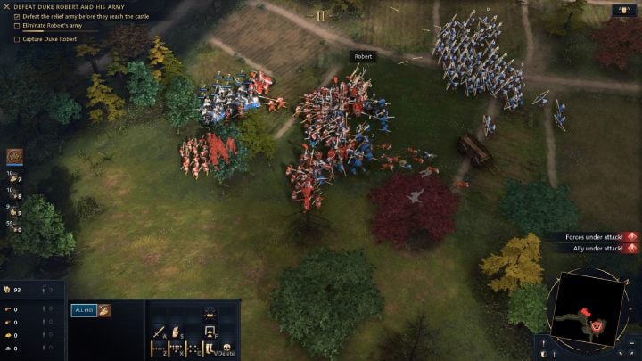 Use the infantry to attack enemy spearmen, use cavalry to attack archers - Age of Empires 4: The Battle of Tinchebray (The Normans) - walkthrough - The Normans - Age of Empires 4 Guide