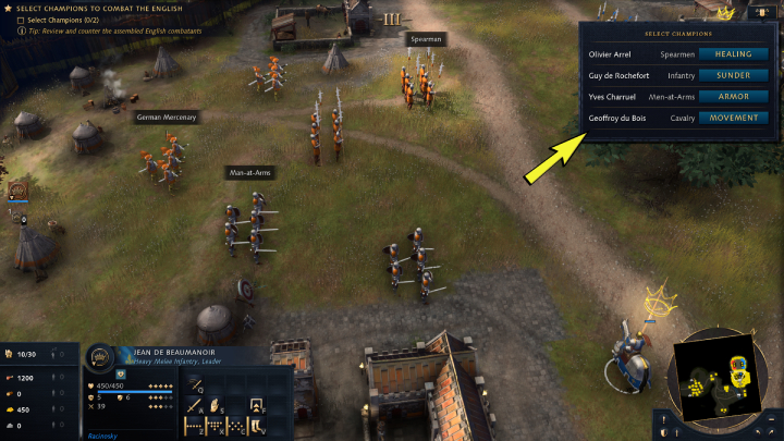 Your allies will be displayed in the upper-right corner of the screen - Age of Empires 4: The Combat of the Thirty (The Hundred Years War) - walkthrough - The Hundred Years War - Age of Empires 4 Guide