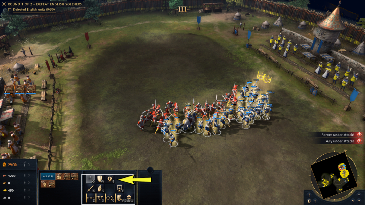 Once you enter the arena, you will start the first part of the battle - Age of Empires 4: The Combat of the Thirty (The Hundred Years War) - walkthrough - The Hundred Years War - Age of Empires 4 Guide