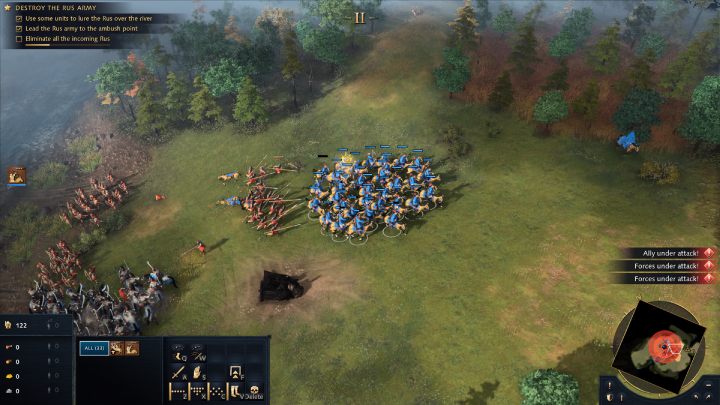 When you reach the destination, the enemy army will stop by the river - Age of Empires 4: The Battle of Kalka River (The Mongol Empire) - walkthrough - The Mongol Empire - Age of Empires 4 Guide