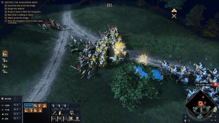 Then take out all the smaller troops marked on the minimap - Age of Empires 4: The Battle of Mohi (The Mongol Empire) - walkthrough - The Mongol Empire - Age of Empires 4 Guide