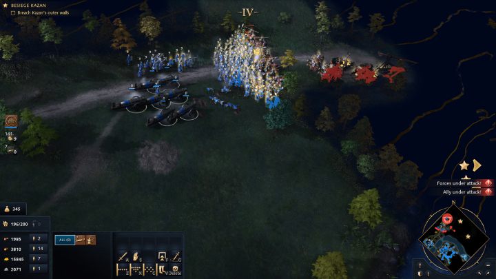 When you reach the bridge to the main city gate, you will be attacked by a squad of cavalry and several siege machines - Age of Empires 4: The Siege of Kazan (The Rise of Moscow) - walkthrough - The Rise of Moscow - Age of Empires 4 Guide