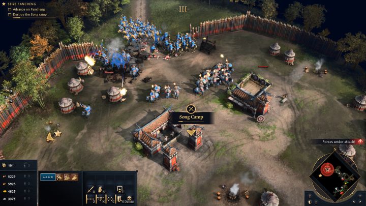 Keep going and eliminate all the barricaded Chinese units that block the access to the fort from the east - Age of Empires 4: The Song Fortress (The Mongol Empire) - walkthrough - The Mongol Empire - Age of Empires 4 Guide