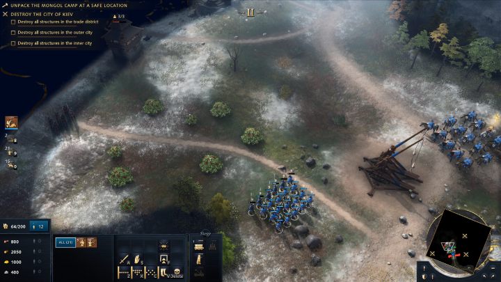 Start destroying the nearest guard towers with trebuchets - Age of Empires 4: The Siege of Kiev (The Mongol Empire) - walkthrough - The Mongol Empire - Age of Empires 4 Guide