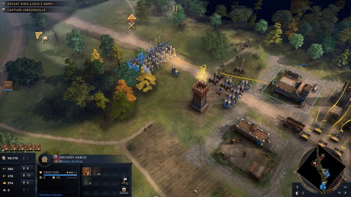 In Granville, upgrade your army in Blacksmith and hire new soldiers to prepare for the next attack - Age of Empires 4: The Battle of Bremule (The Normans) - walkthrough - The Normans - Age of Empires 4 Guide