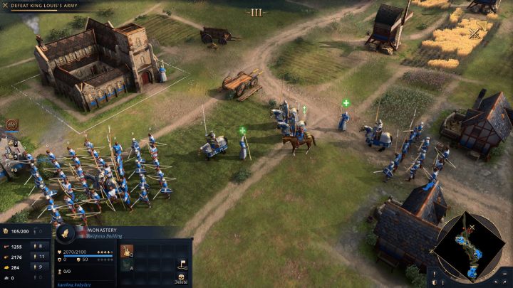 In Cressenville, there is a Monastery where you can hire Monks - Age of Empires 4: The Battle of Bremule (The Normans) - walkthrough - The Normans - Age of Empires 4 Guide