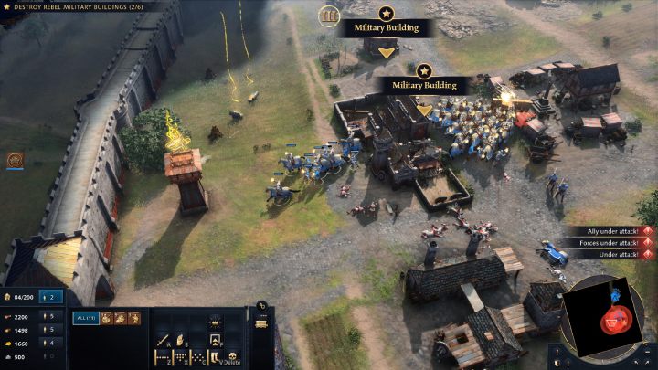Your next mission objective is to destroy 6 enemy military buildings - Age of Empires 4: Second Battle of Lincoln (The Normans) - walkthrough - The Normans - Age of Empires 4 Guide