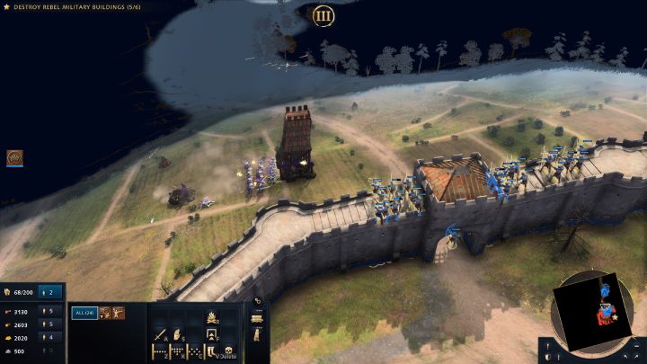 As you're destroying rebel buildings, you may be attacked by groups of enemies from the west - Age of Empires 4: Second Battle of Lincoln (The Normans) - walkthrough - The Normans - Age of Empires 4 Guide