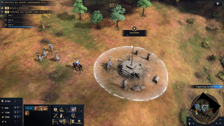 Once you've met all the conditions, send a religious unit to the Sacred Site along with a few soldiers to defend it from wolves or from enemies - Age of Empires 4: Sacred Site - what is it? - FAQ - Age of Empires 4 Guide