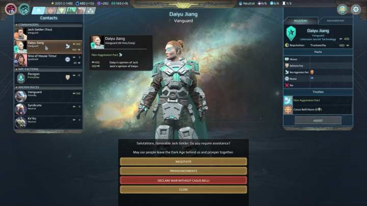 The game may not have too many diplomatic options, however, there is still something to do here. - Diplomacy and trade in Age of Wonders Planetfall - Gameplay mechanics - Age of Wonders Planetfall Guide