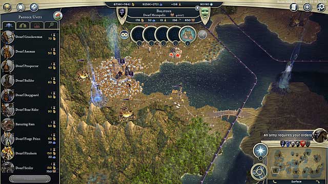 A well-developed metropolis allows starting, nearly, immediately, production of units. - General information - Races and units - Age of Wonders III - Game Guide and Walkthrough