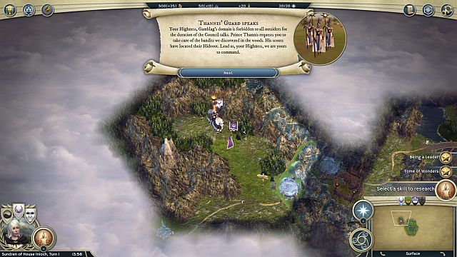 The beginning of the adventure. - Council of Origins - walkthrough - The Elven Court Campaign - Age of Wonders III - Game Guide and Walkthrough