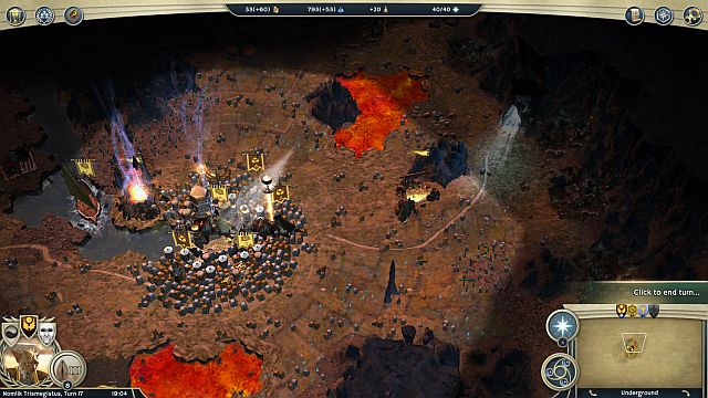 The Throne City of the first opponent, located nearly in the center of the undergrounds. - Faith Reborn - walkthrough - The Elven Court Campaign - Age of Wonders III - Game Guide and Walkthrough