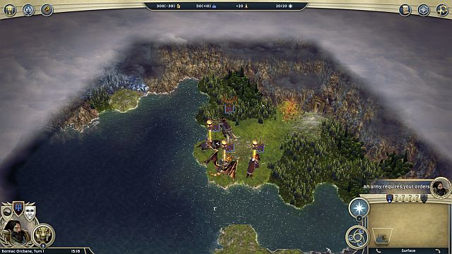 The beginning of the game. - Underground Eruption - walkthrough - The Elven Court Campaign - Age of Wonders III - Game Guide and Walkthrough