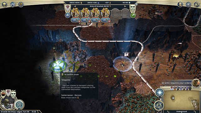 The way to the teleporter. - Wild Magic - walkthrough - The Elven Court Campaign - Age of Wonders III - Game Guide and Walkthrough