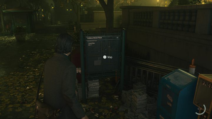 After leaving the studio and entering the streets of the dark version of New York, head towards the ringing phone - Alan Wake 2: All location maps - Alan - Initiation - Alan Wake - Alan Wake 2 Guide