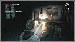 The next sheet is at the town hall, after killing a guy with a chainsaw - Alan Wake: Episode 5 The Clicker - list of manuscript pages - Manuscript - Alan Wake Game Guide & Walkthrough