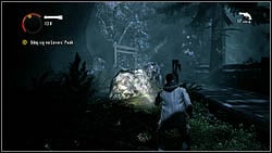 Another sheet lies on a stone, youll find it after jumping over a damaged fence - Alan Wake: Episode 2 Taken - list of manuscript pages - Manuscript - Alan Wake Game Guide & Walkthrough