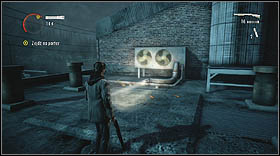 Destroy the black goo around the ladder, pull the lever on the wall and climb up to the rooftop - Alan Wake: Episode 1 The Clicker Part 1 - walkthrough - Walkthrough - Alan Wake Game Guide & Walkthrough