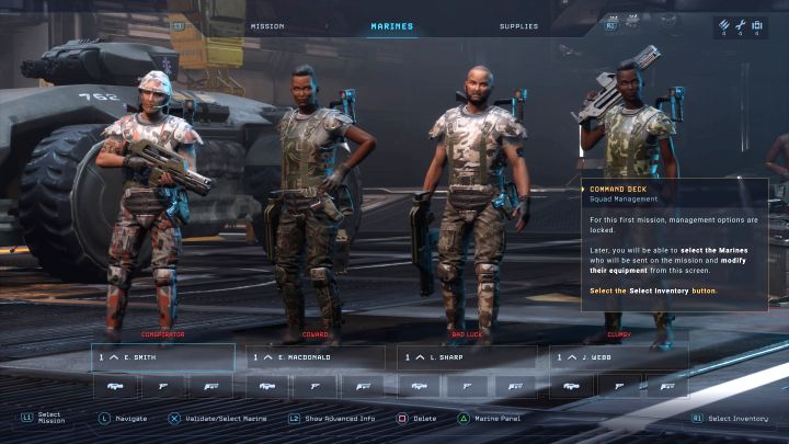 After completing the prologue of the campaign and arriving on board of USS Otago for the first time, a group of 4 marines will be assigned to you - Aliens Dark Descent: How to change the apperance of marines? - FAQ - Aliens Dark Descent Guide