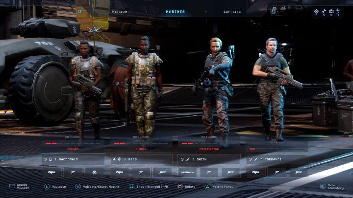 On the mission preparation screen, select the Gunner and they should be carrying the Smart Gun - Aliens Dark Descent: How to unlock the Smart Gun? - FAQ - Aliens Dark Descent Guide